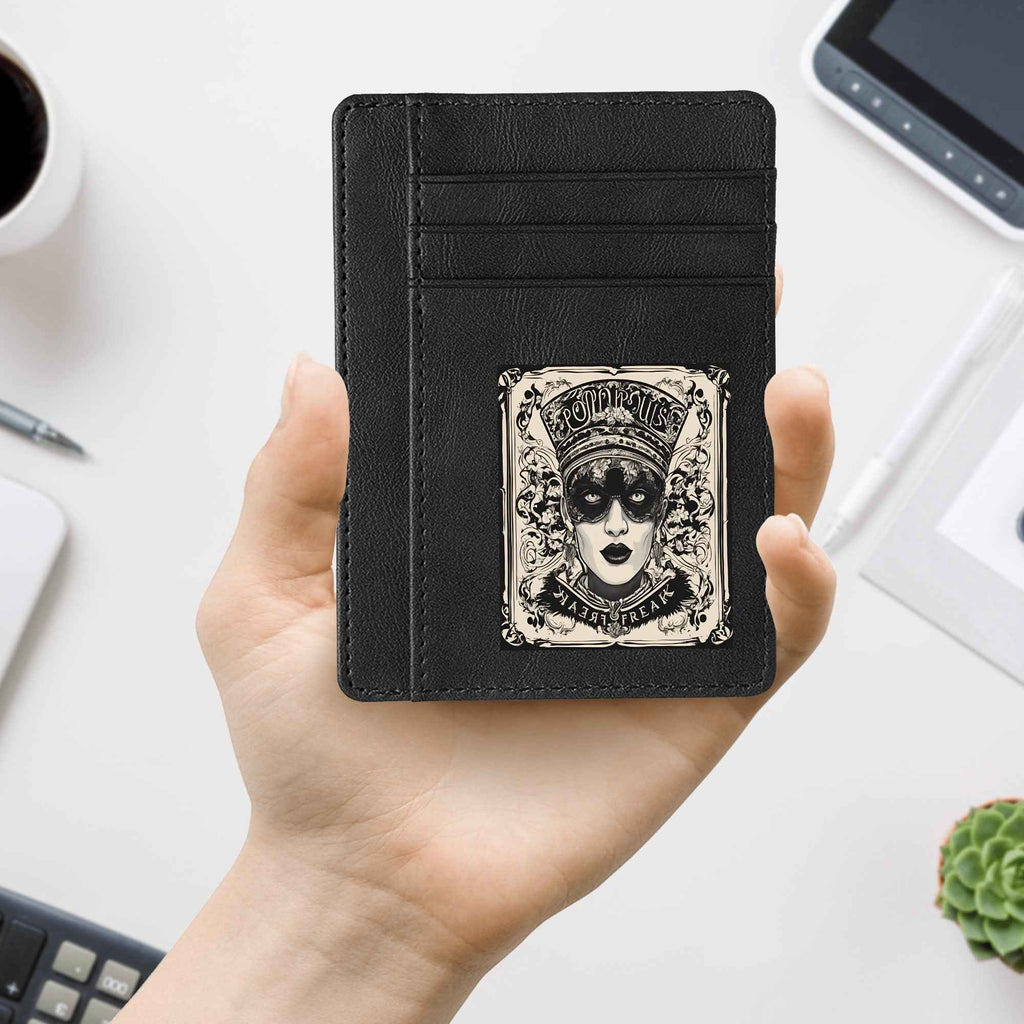 Minimalist Leather Wallet for ID Cards - Front Pocket Blocking Design