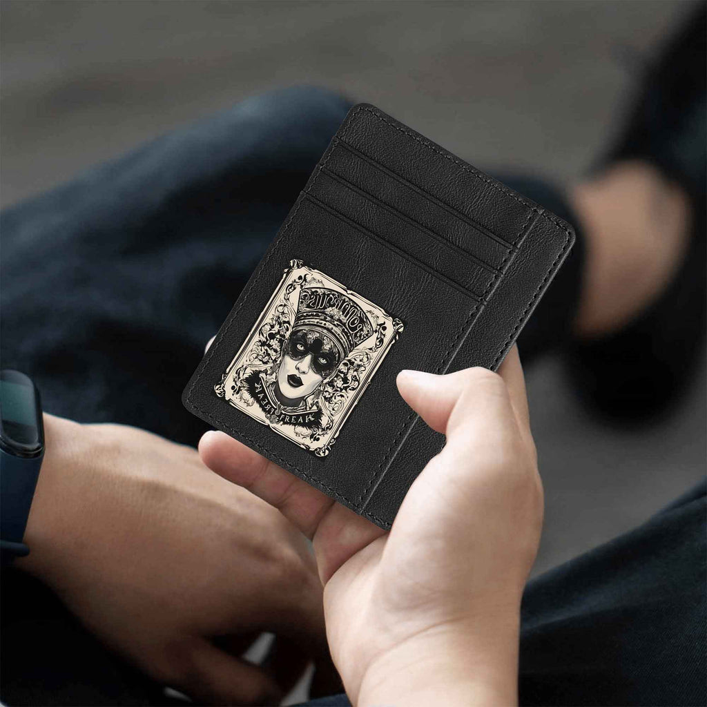 Minimalist Leather Wallet for ID Cards - Front Pocket Blocking Design