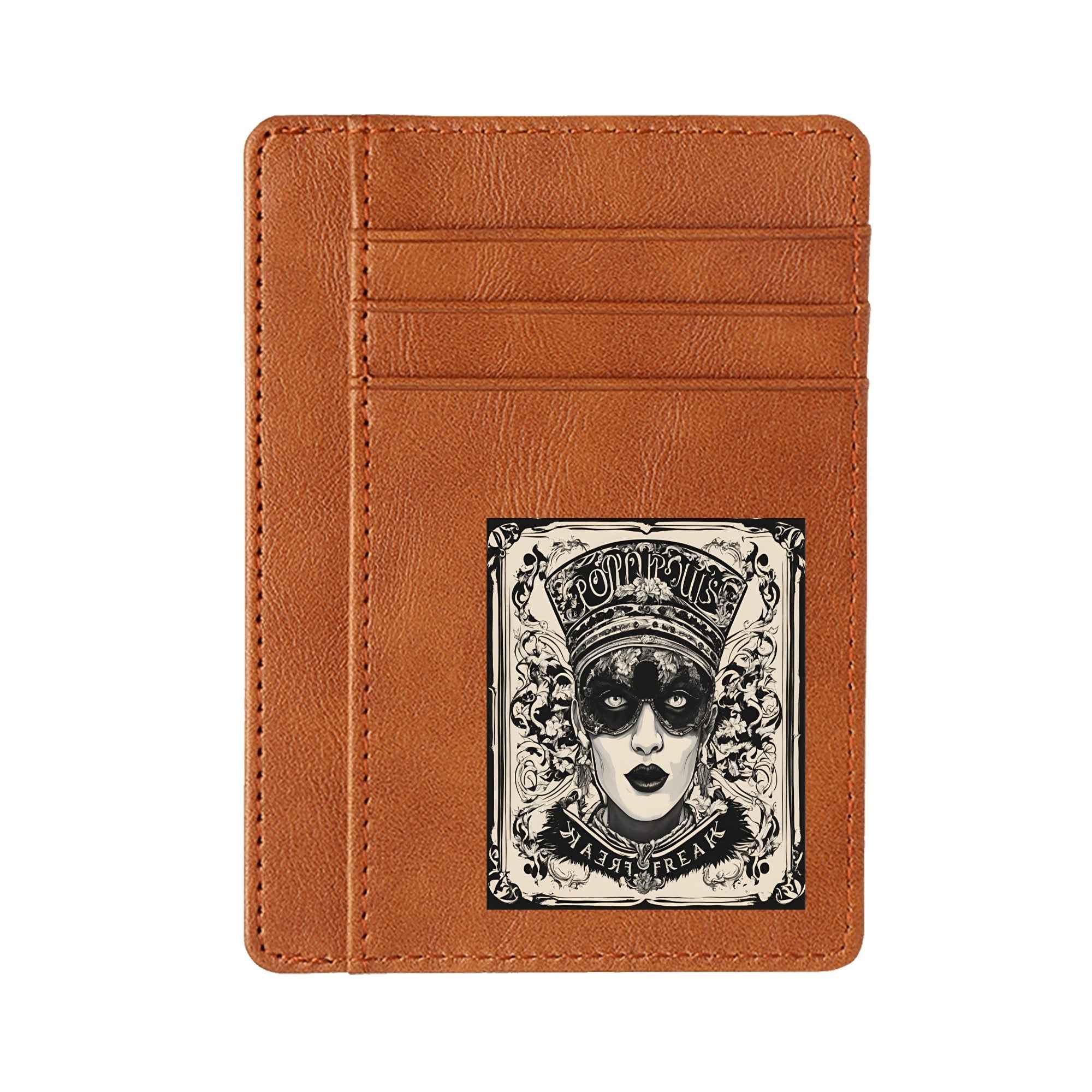 Minimalist Leather Wallet for ID Cards - Front Pocket Blocking Design