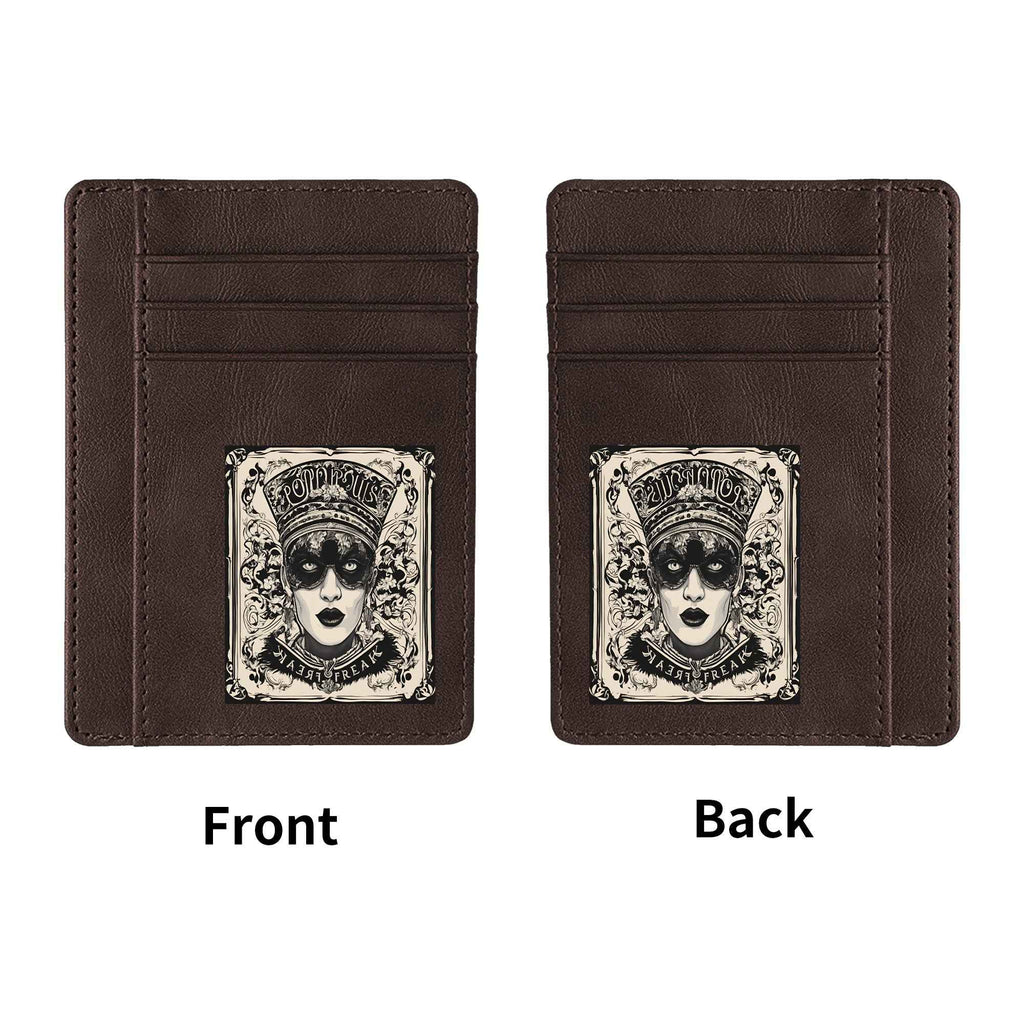 Minimalist Leather Wallet for ID Cards - Front Pocket Blocking Design