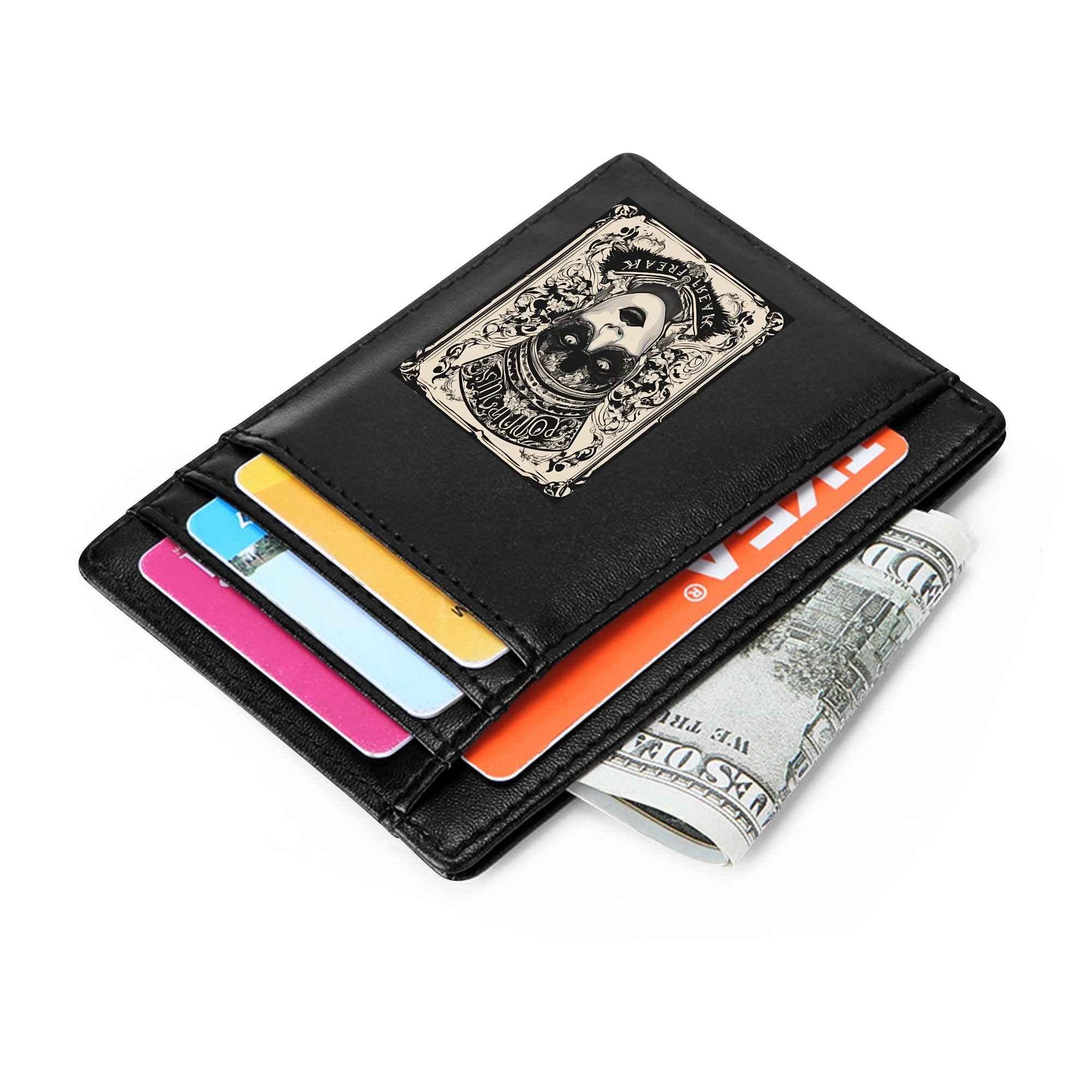 Minimalist Leather Wallet for ID Cards - Front Pocket Blocking Design