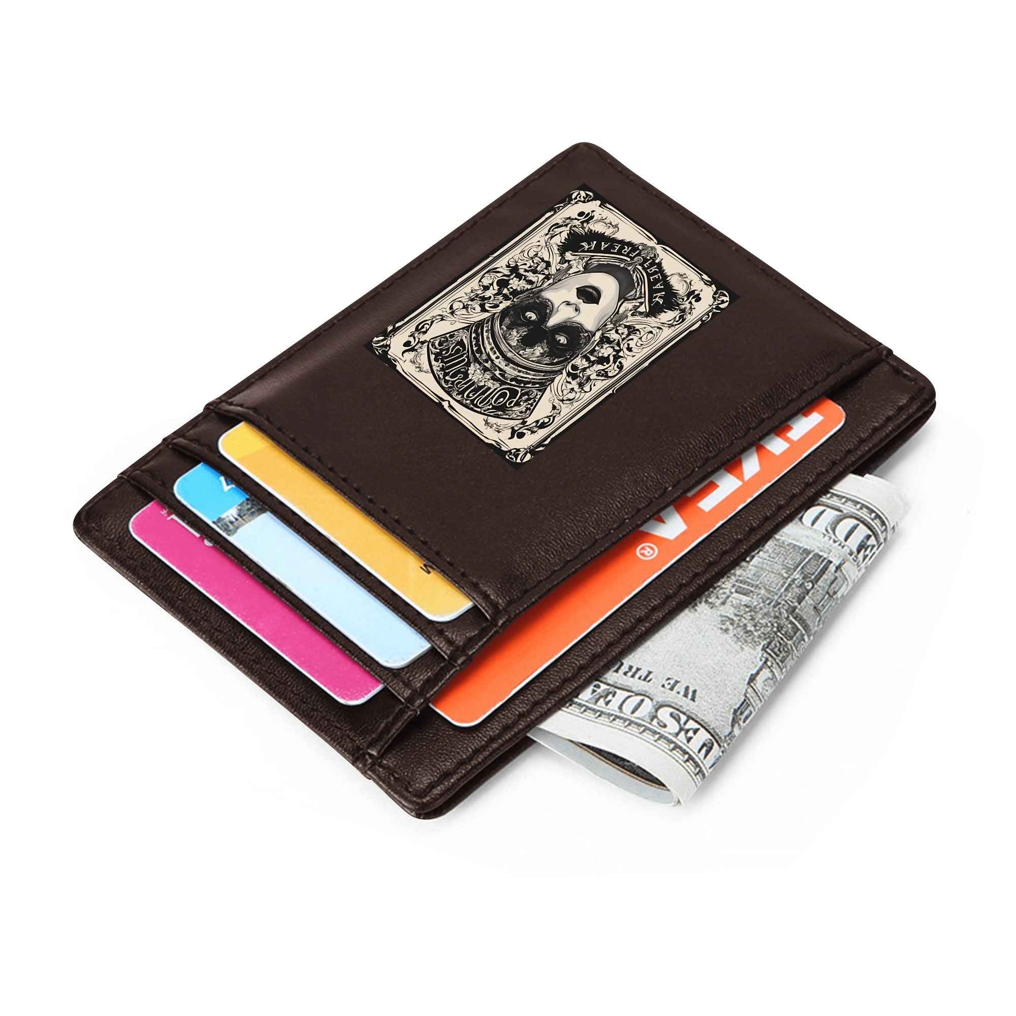 Minimalist Leather Wallet for ID Cards - Front Pocket Blocking Design