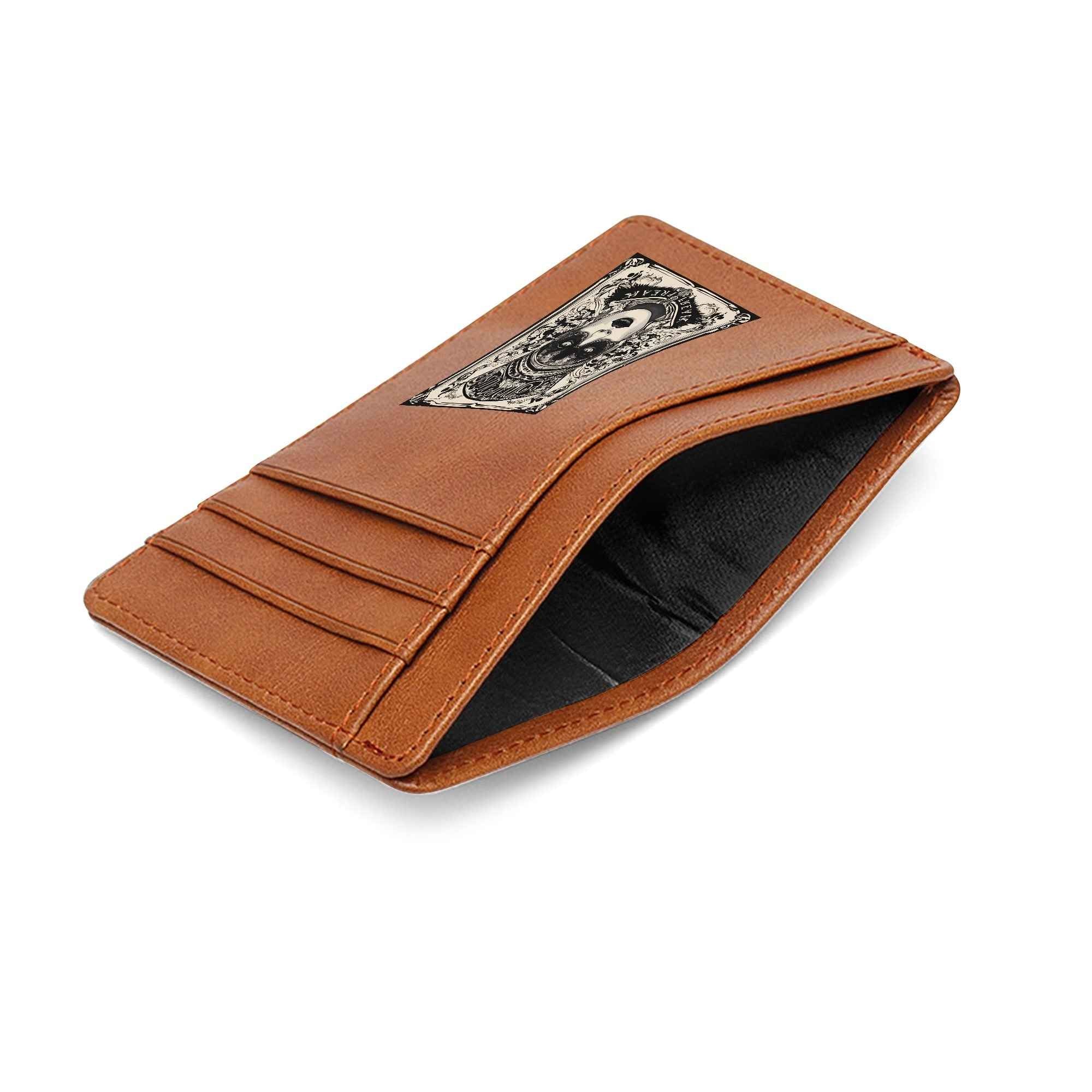 Minimalist Leather Wallet for ID Cards - Front Pocket Blocking Design