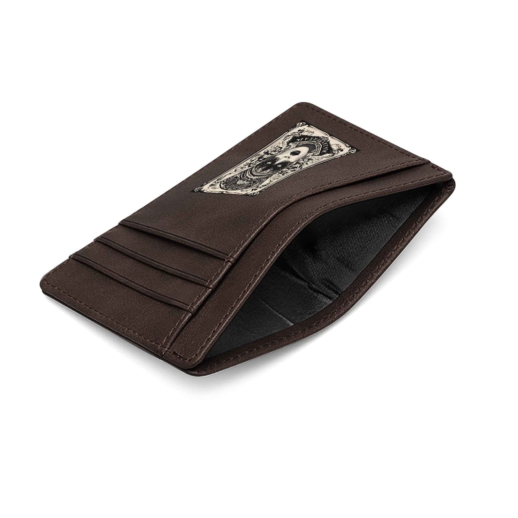 Minimalist Leather Wallet for ID Cards - Front Pocket Blocking Design