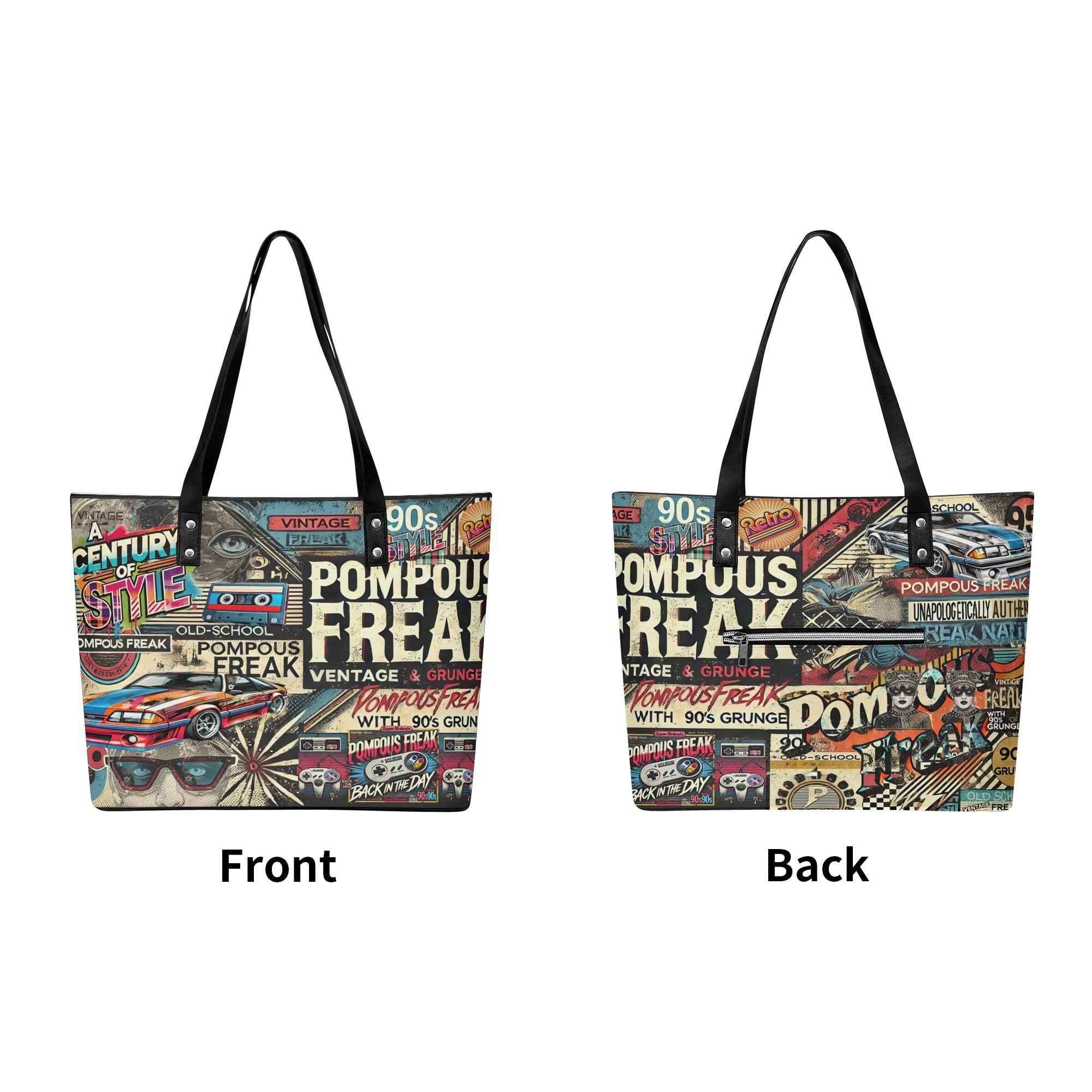 women's leather tote bag with Back Zipper Pocket for Stylish Convenience