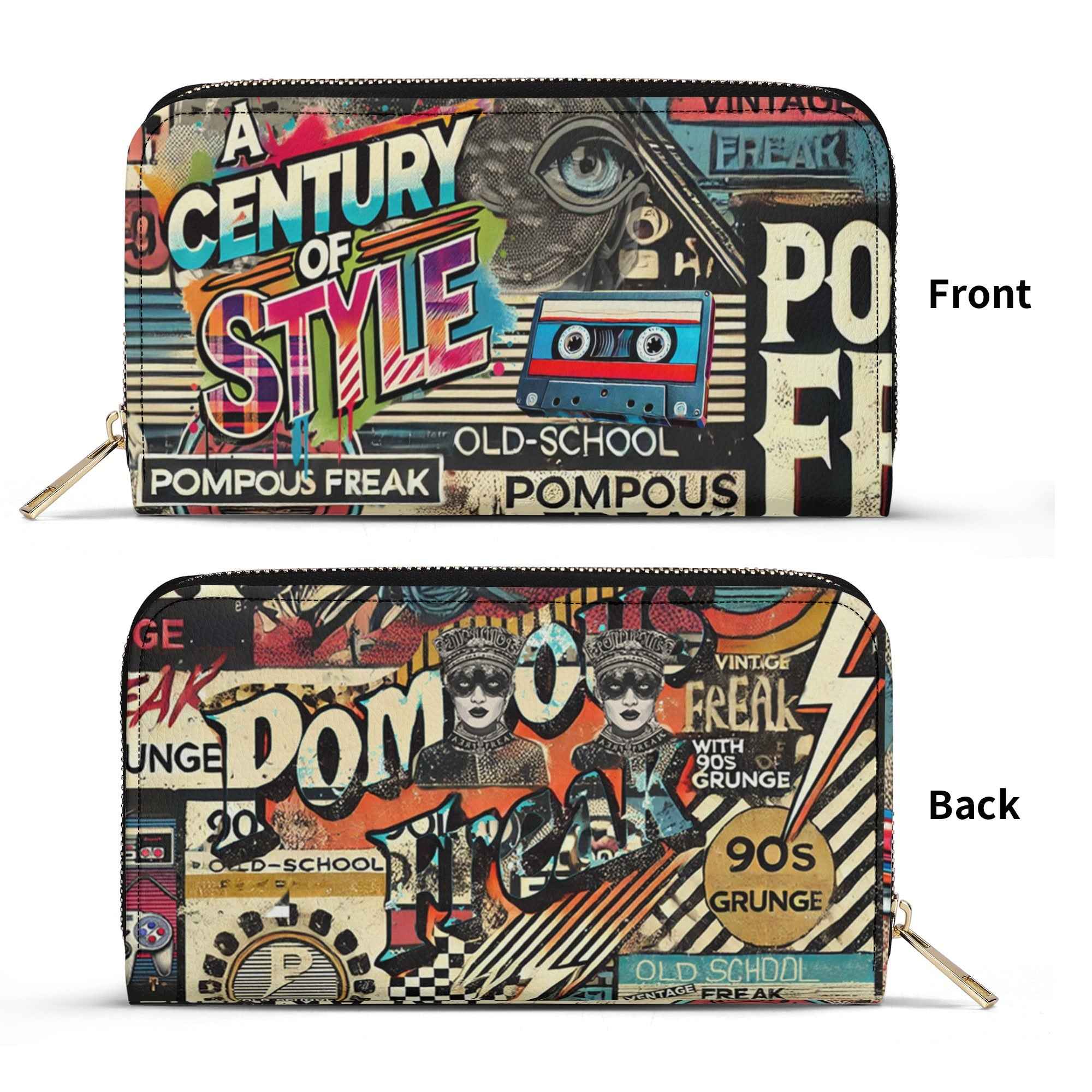 Pompous Freak Wallet Trendy Urban Collage PU Leather Accessory