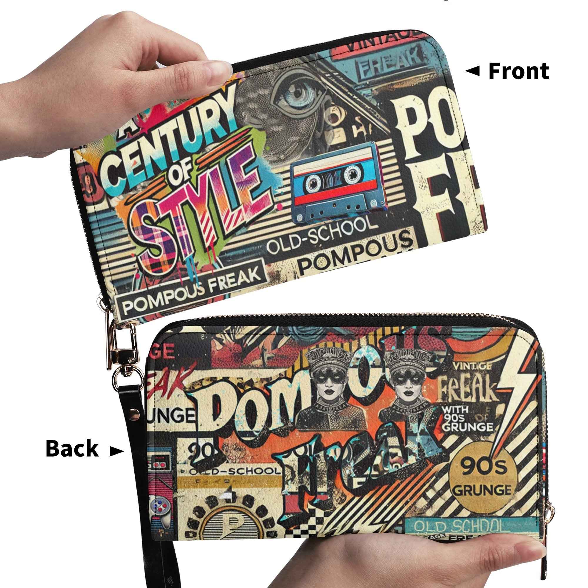 Pompous Freak Wallet Trendy Urban Collage PU Leather Accessory