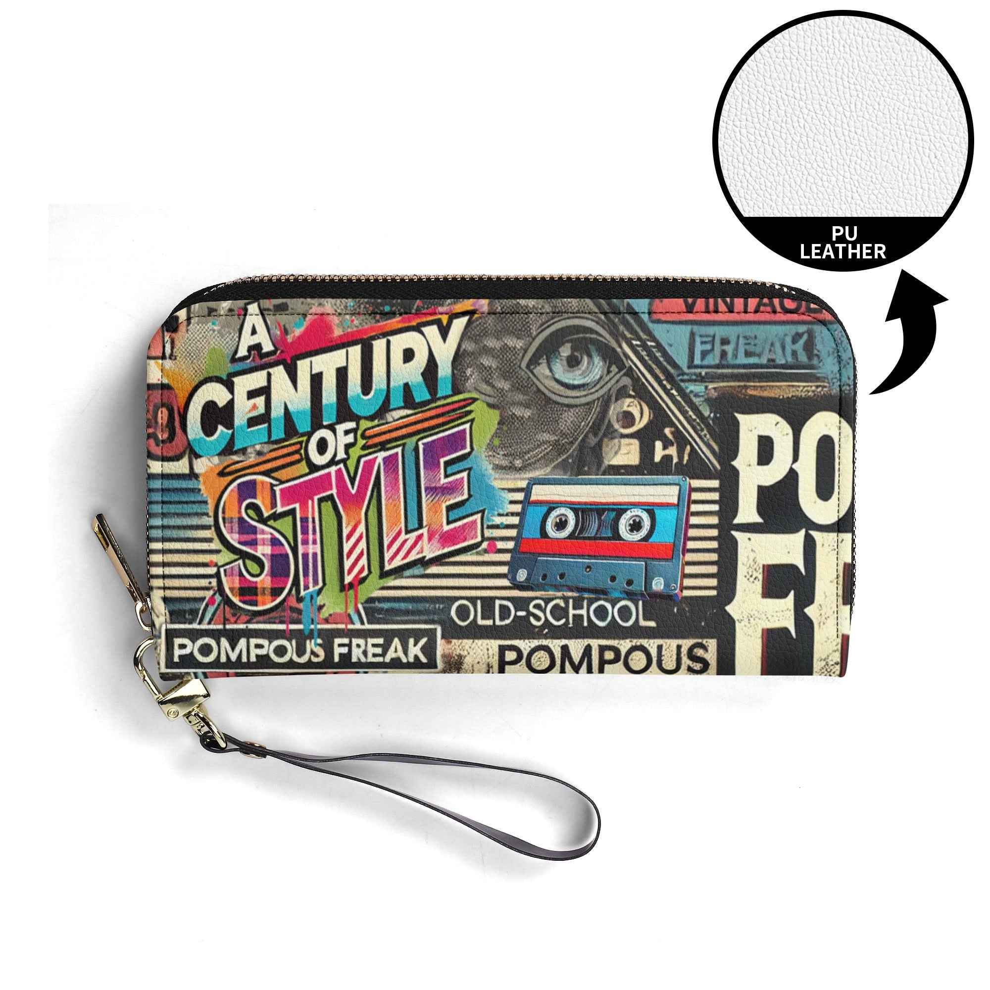 Pompous Freak Wallet Trendy Urban Collage PU Leather Accessory
