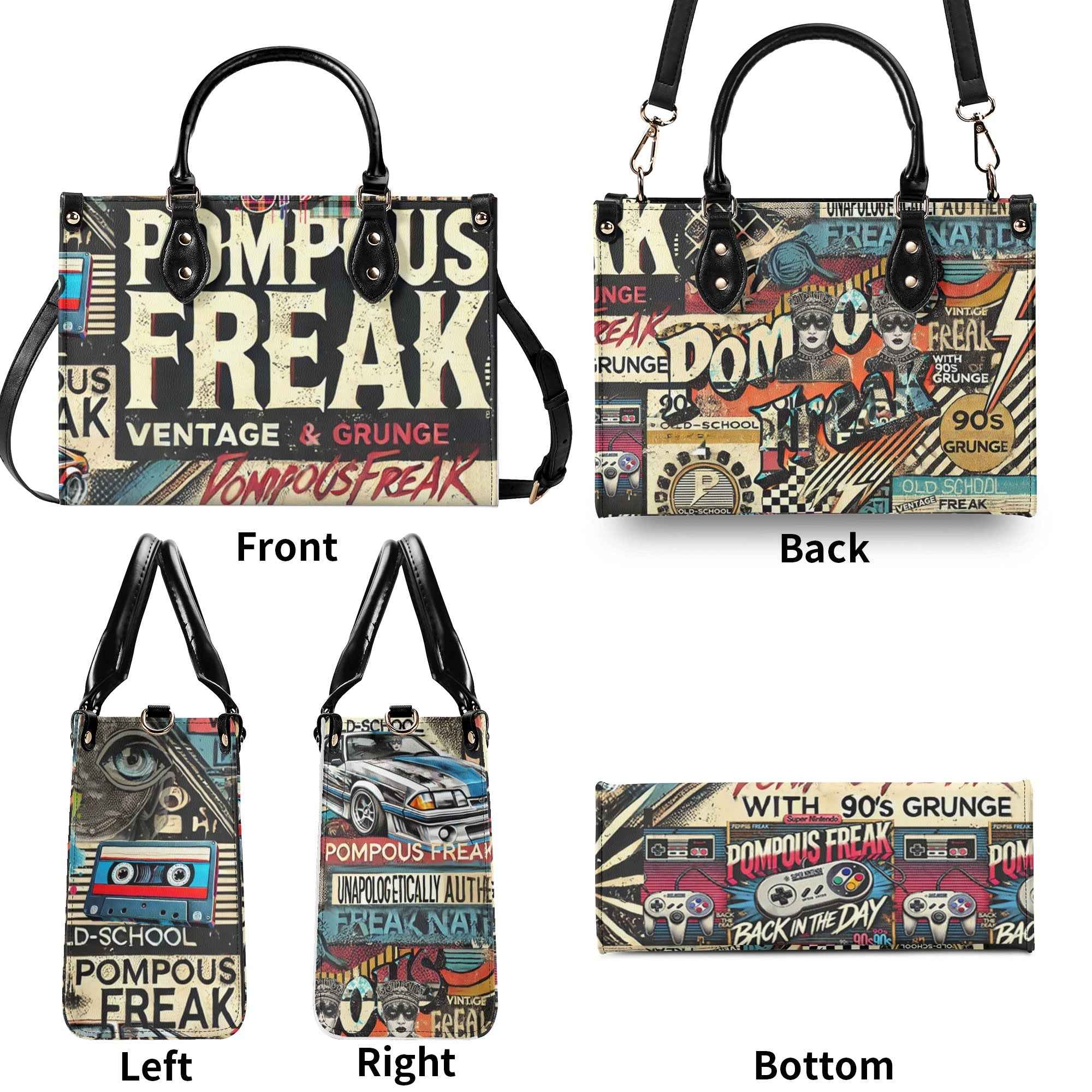 Pompous Freak Urban Collage * PU Leather Women's Handbag