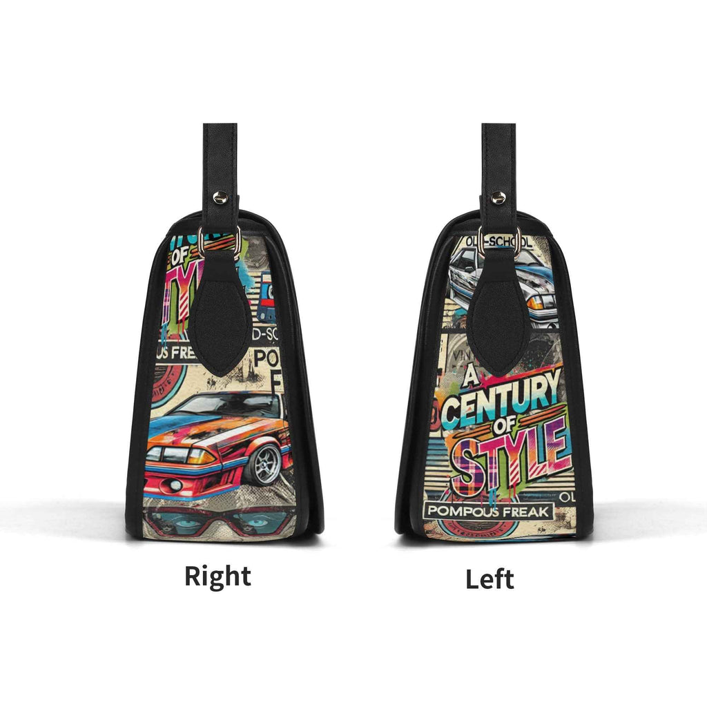 Pompous Freak Urban Saddle Bag - Trendy PU Leather Collage Design