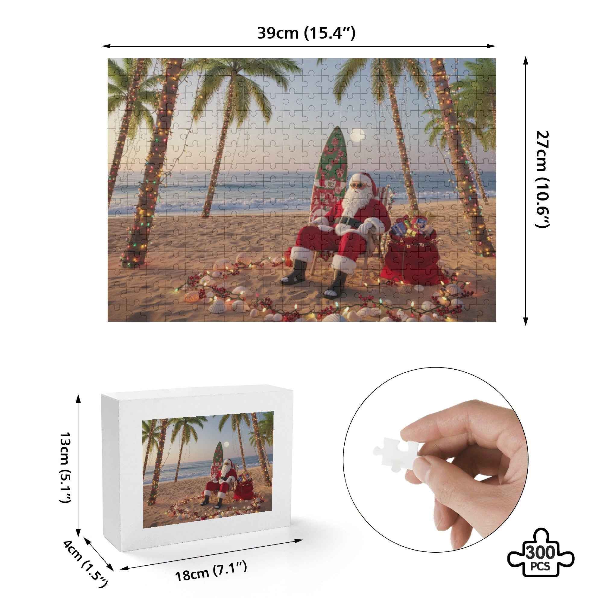 Tropical Santa Wooden Jigsaw Puzzle (300 Pcs)