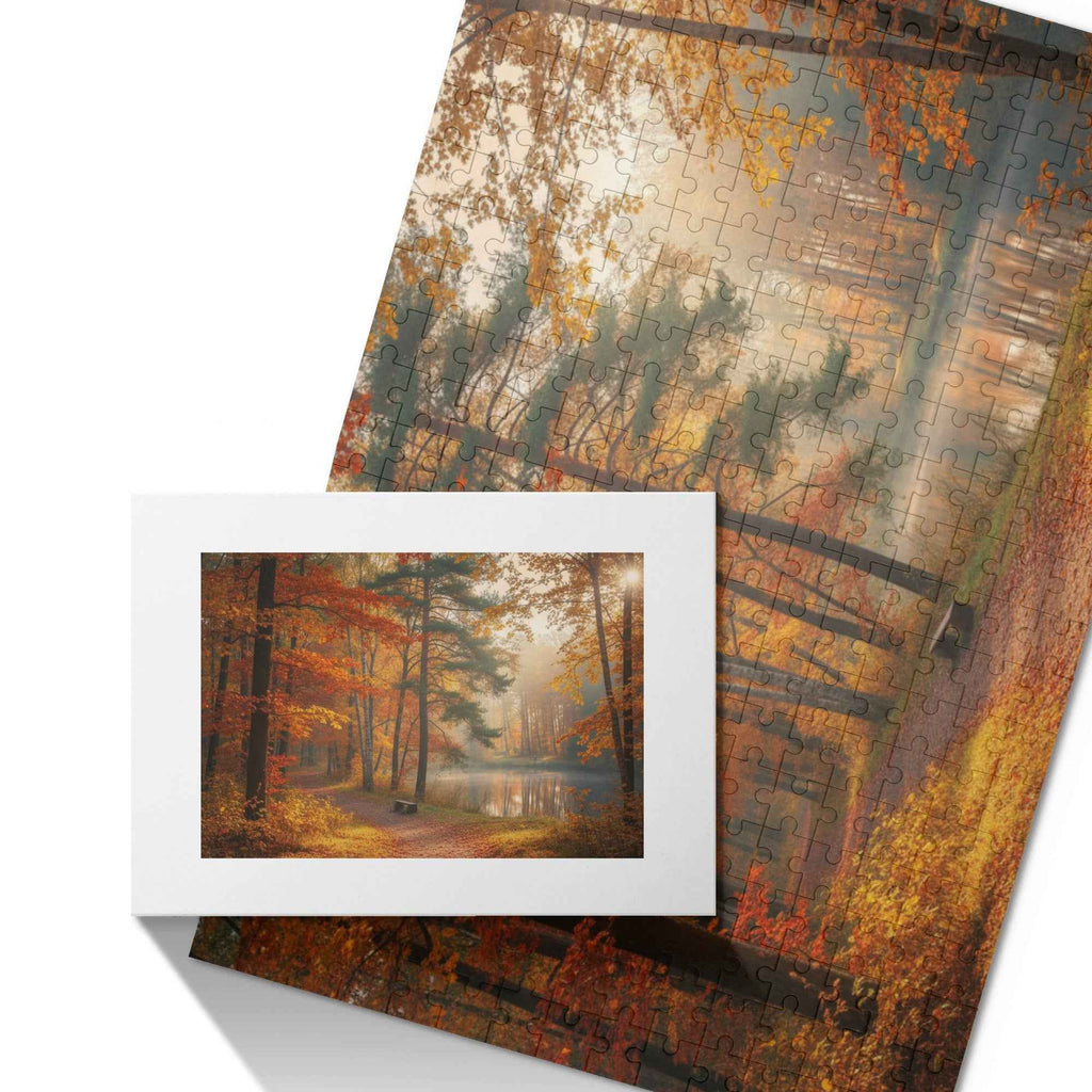 Misty Autumn Forest Wooden Jigsaw Puzzle