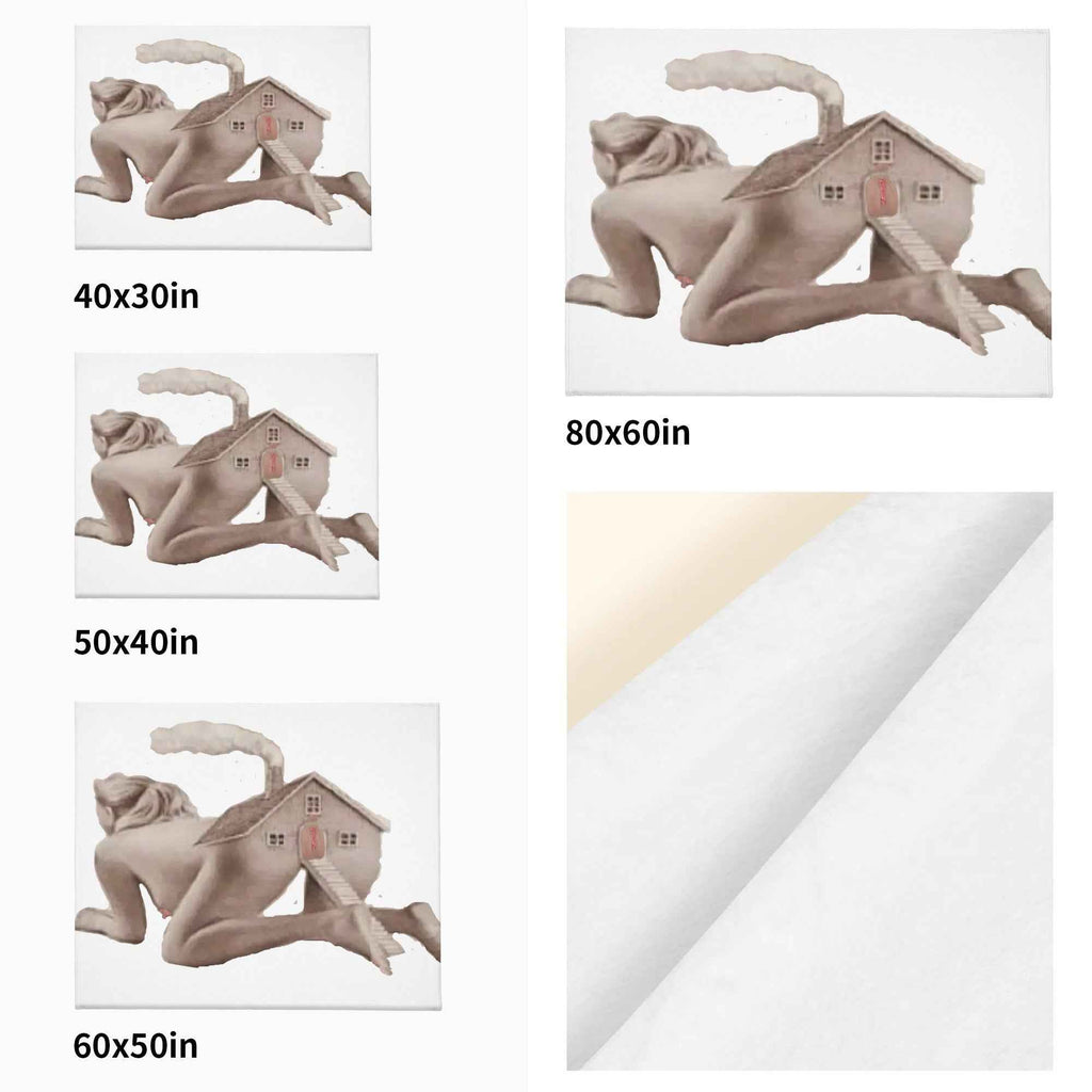 Cozy Cabin with hills ~ Made in the USA by Multiple Size Flannel Breathable Blankets (Free Shipping and Shipped in US)