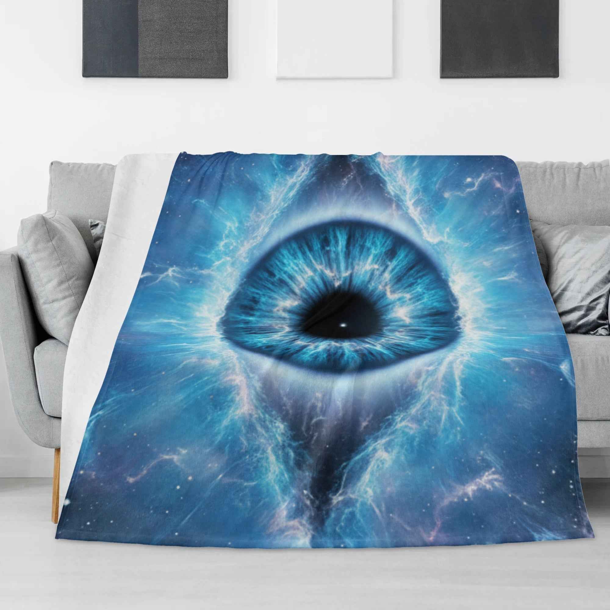 Blue Eye Nova ~ Made in the USA by Multiple Size Flannel Breathable Blankets (Free Shipping and Shipped in US)