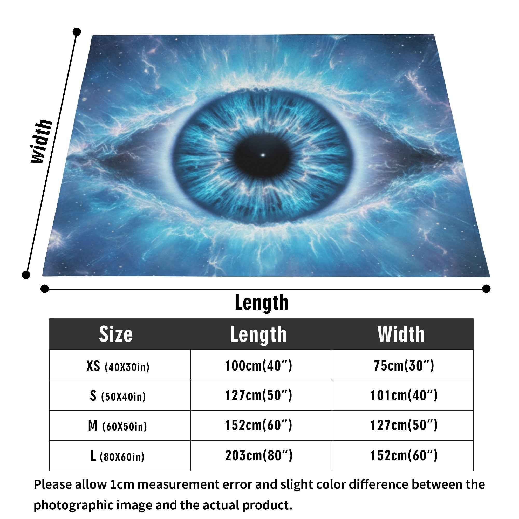 Blue Eye Nova ~ Made in the USA by Multiple Size Flannel Breathable Blankets (Free Shipping and Shipped in US)