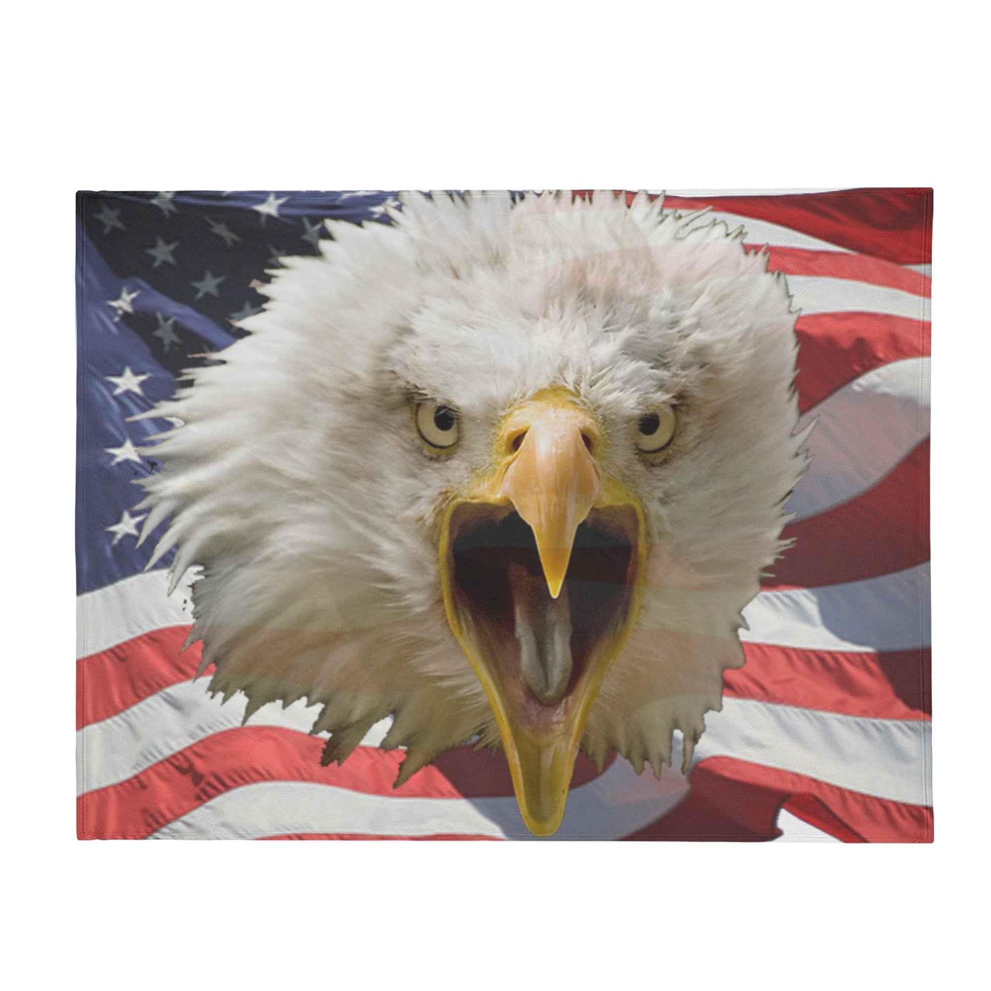 Defending Eagle ~ Made in the USA by Multiple Size Flannel Breathable Blankets (Free Shipping and Shipped in US)