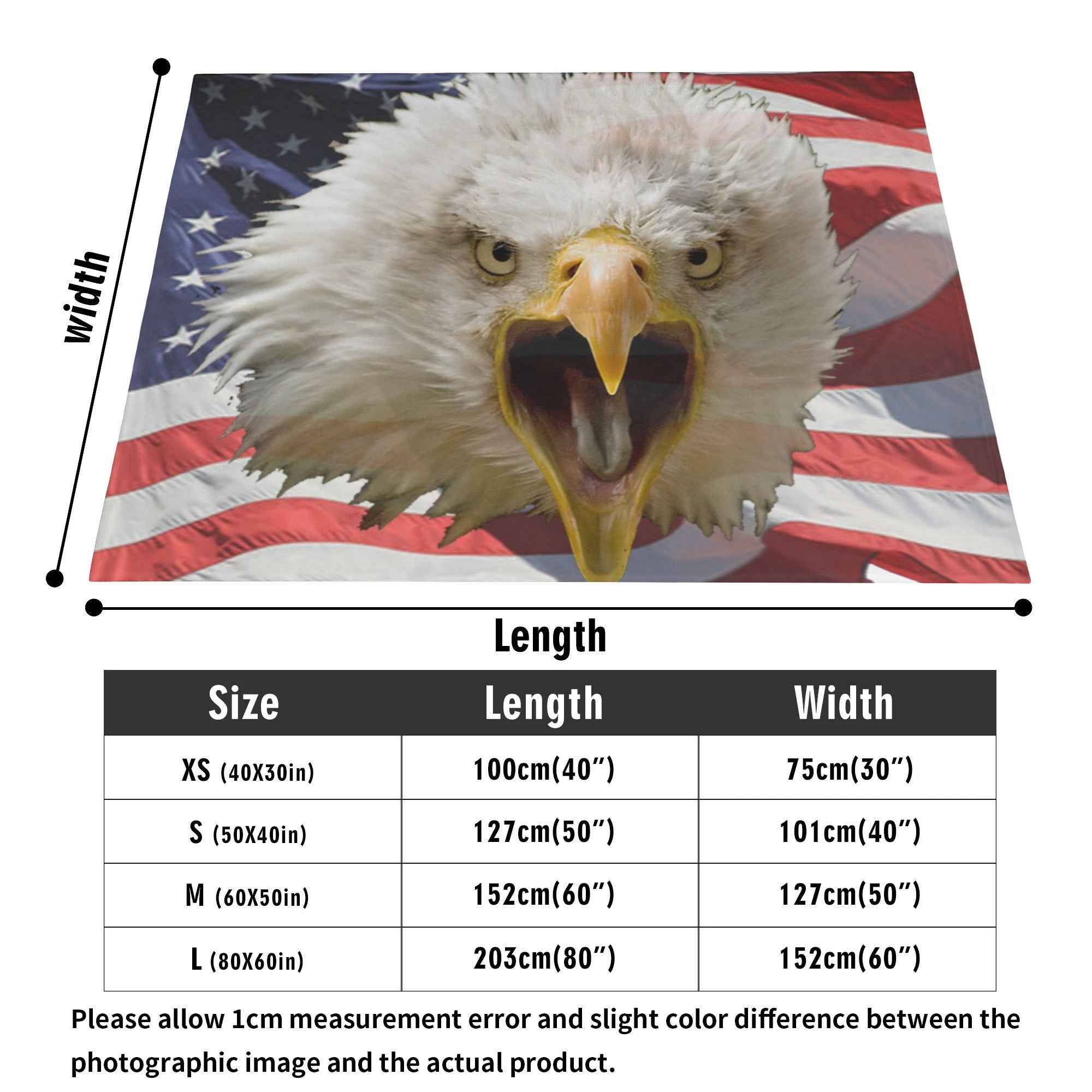 Defending Eagle ~ Made in the USA by Multiple Size Flannel Breathable Blankets (Free Shipping and Shipped in US)