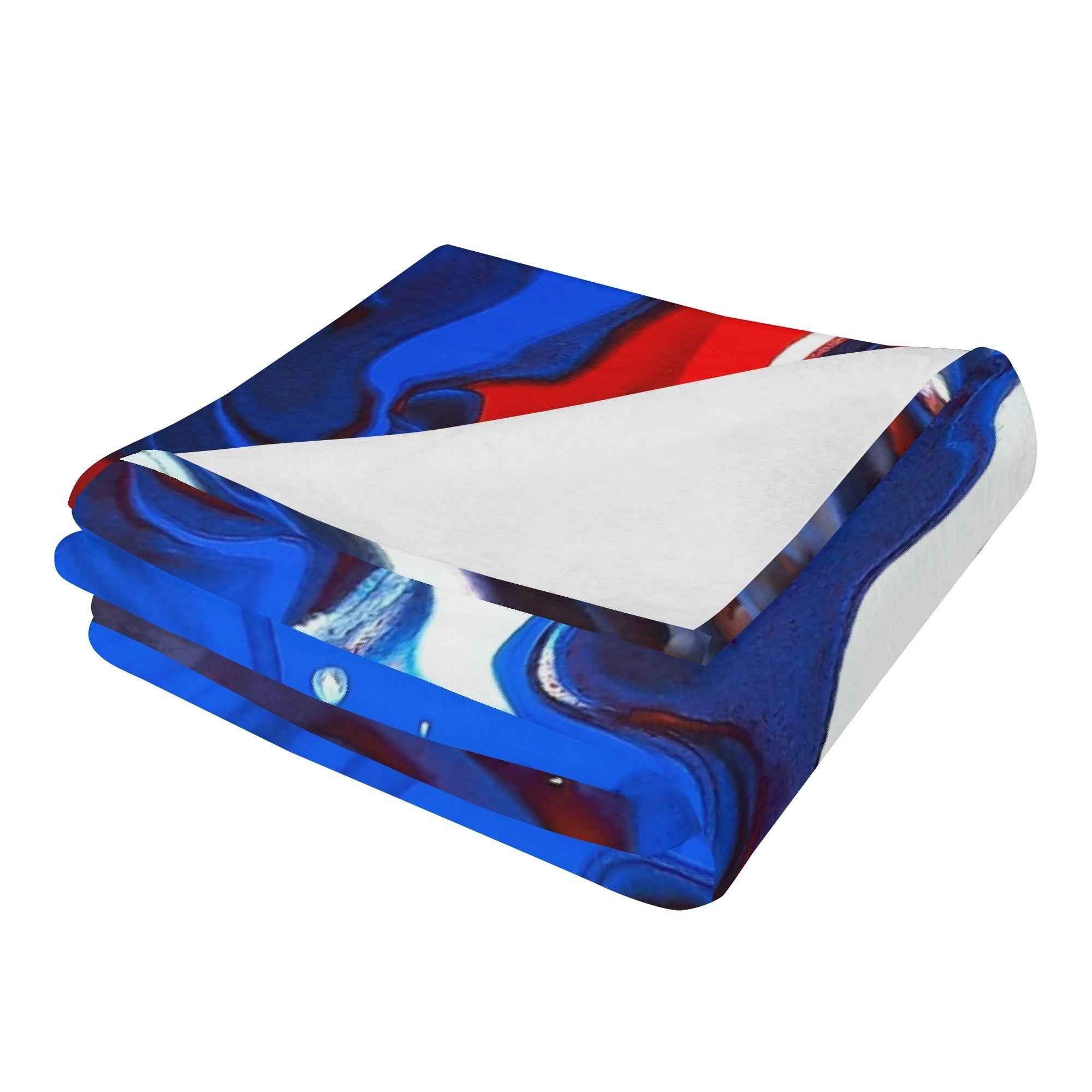 Red, White, and Blue ~ Made in the USA by Multiple Size Flannel Breathable Blankets (Free Shipping and Shipped in US)