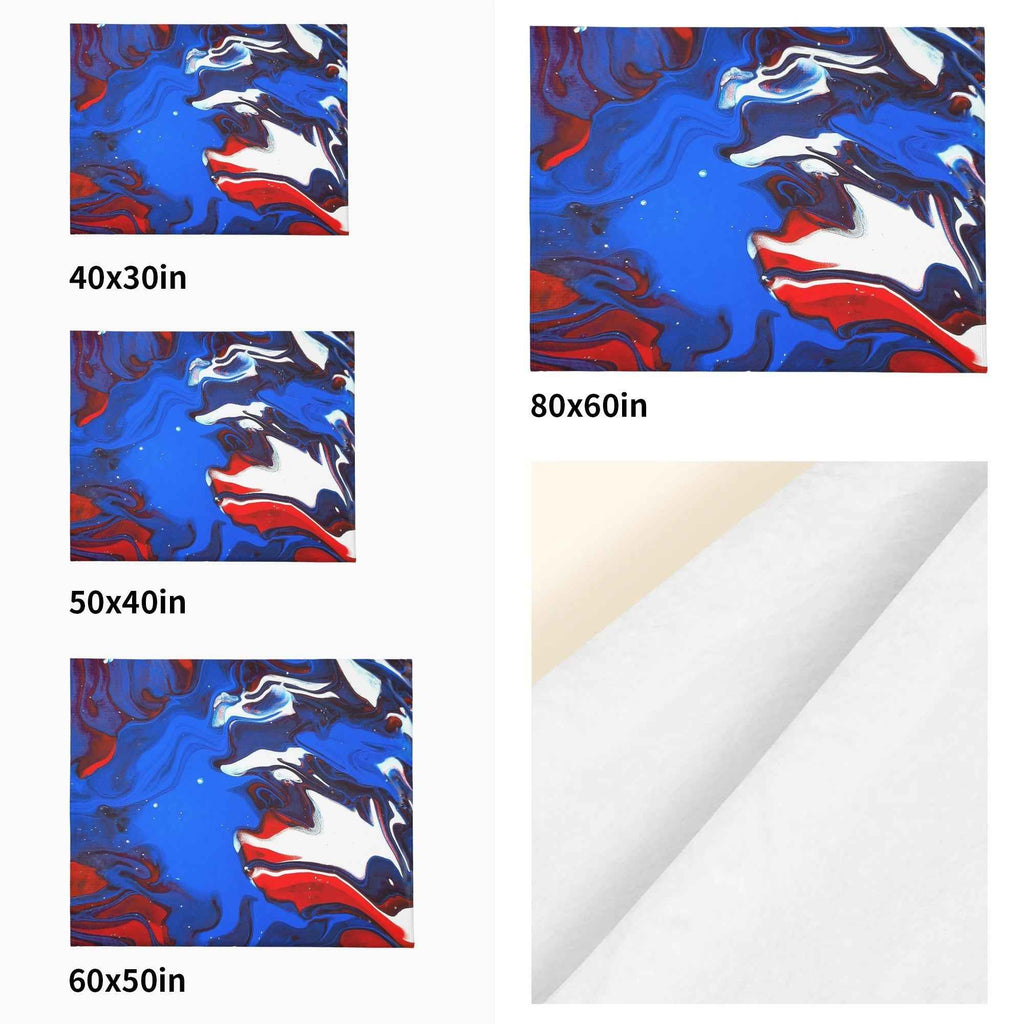 Red, White, and Blue ~ Made in the USA by Multiple Size Flannel Breathable Blankets (Free Shipping and Shipped in US)