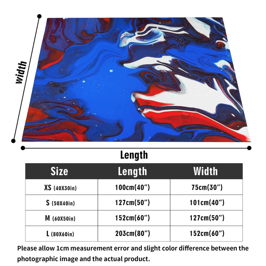 Red, White, and Blue ~ Made in the USA by Multiple Size Flannel Breathable Blankets (Free Shipping and Shipped in US)