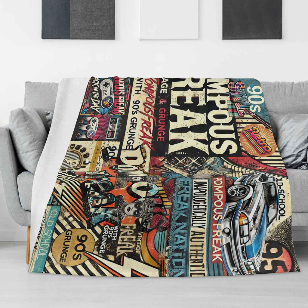 Pompous Freak 90s style ~ Made in the USA by Multiple Size Flannel Breathable Blankets (Free Shipping and Shipped in US)