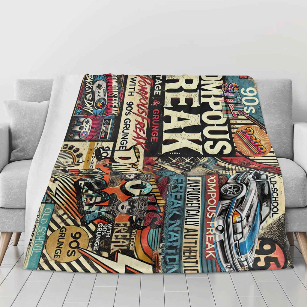 Pompous Freak 90s style ~ Made in the USA by Multiple Size Flannel Breathable Blankets (Free Shipping and Shipped in US)