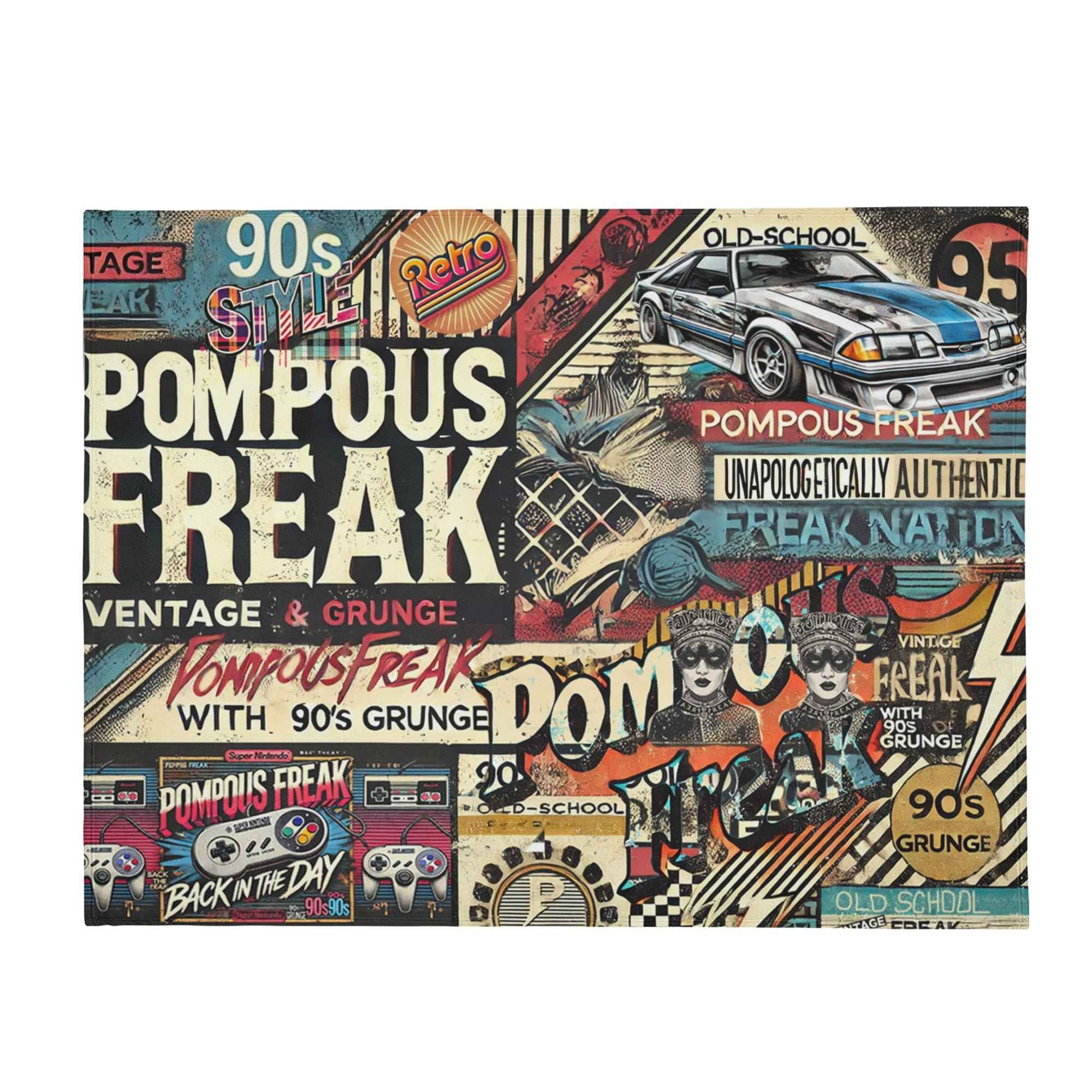 Pompous Freak 90s style ~ Made in the USA by Multiple Size Flannel Breathable Blankets (Free Shipping and Shipped in US)