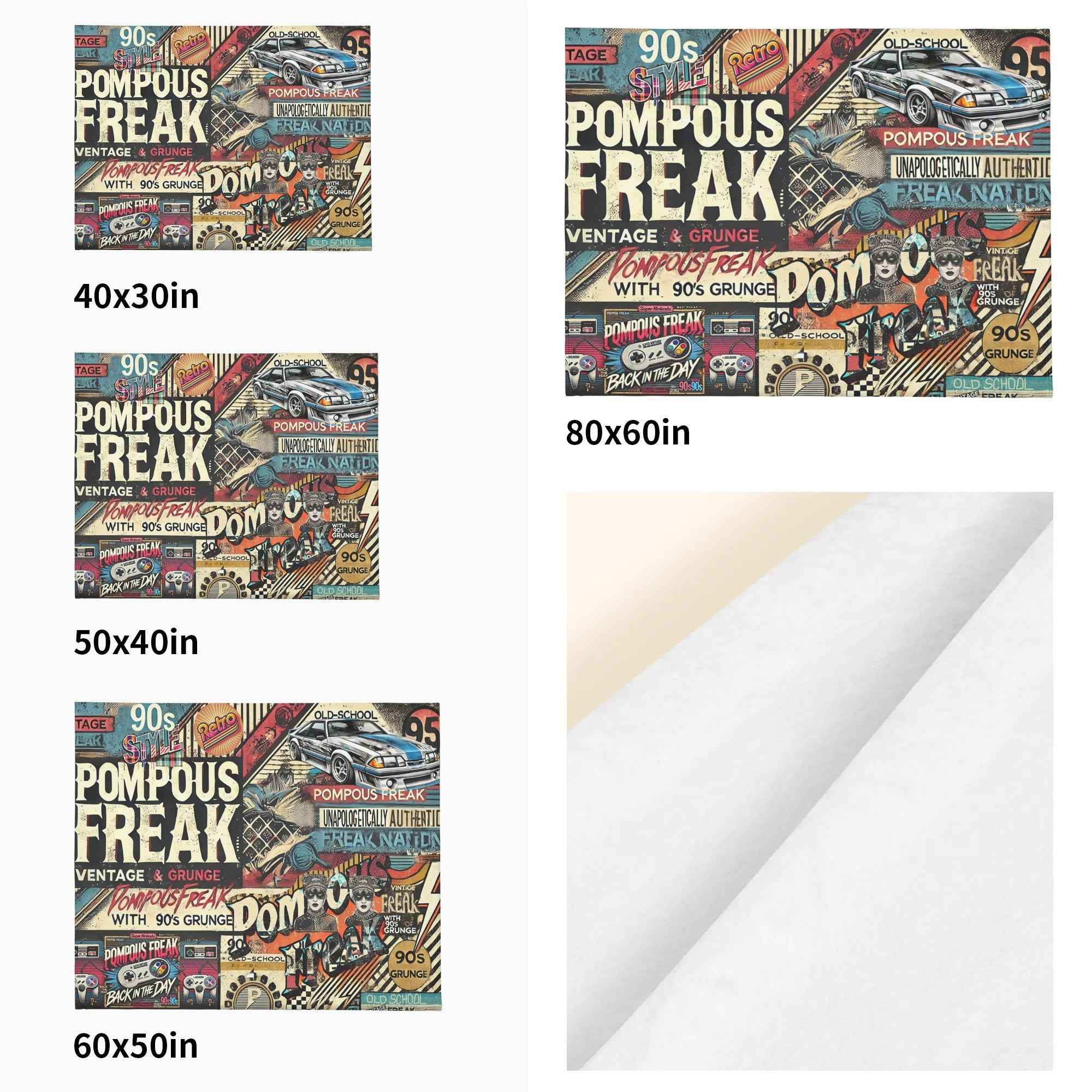 Pompous Freak 90s style ~ Made in the USA by Multiple Size Flannel Breathable Blankets (Free Shipping and Shipped in US)