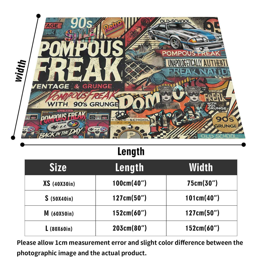 Pompous Freak 90s style ~ Made in the USA by Multiple Size Flannel Breathable Blankets (Free Shipping and Shipped in US)