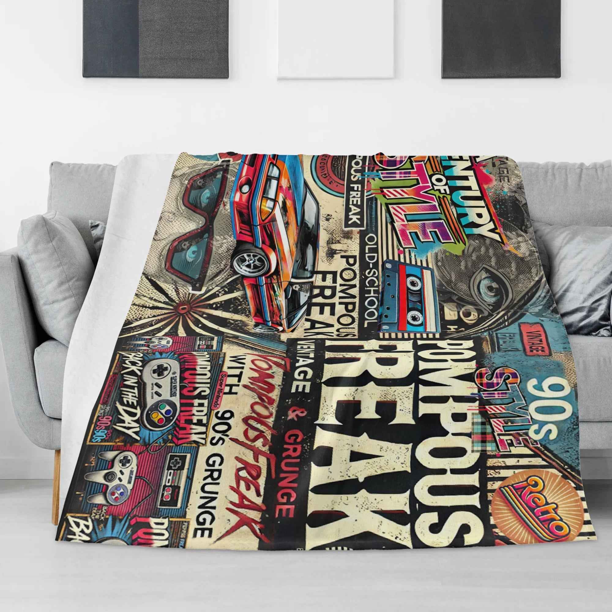 Pompous Freak A Century of style  ~ Made in the USA by Multiple Size Flannel Breathable Blankets (Free Shipping and Shipped in US)