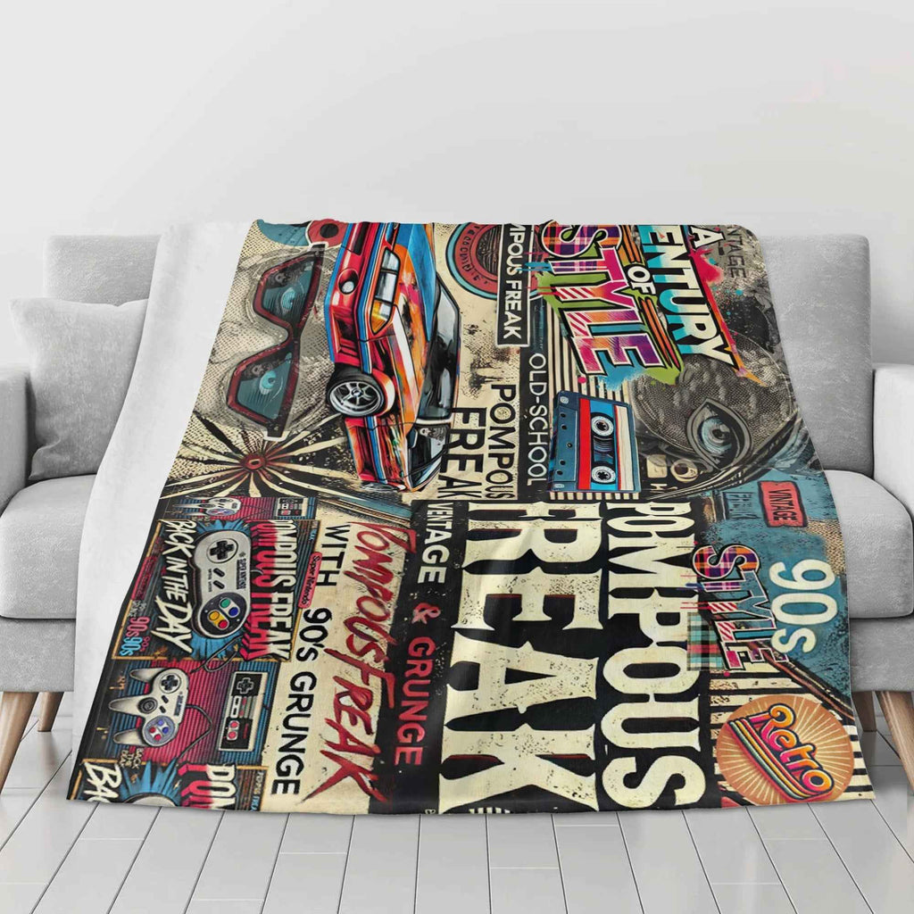 Pompous Freak A Century of style  ~ Made in the USA by Multiple Size Flannel Breathable Blankets (Free Shipping and Shipped in US)