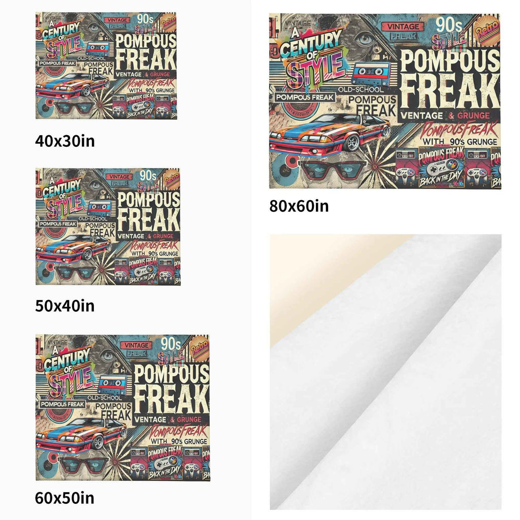 Pompous Freak A Century of style  ~ Made in the USA by Multiple Size Flannel Breathable Blankets (Free Shipping and Shipped in US)