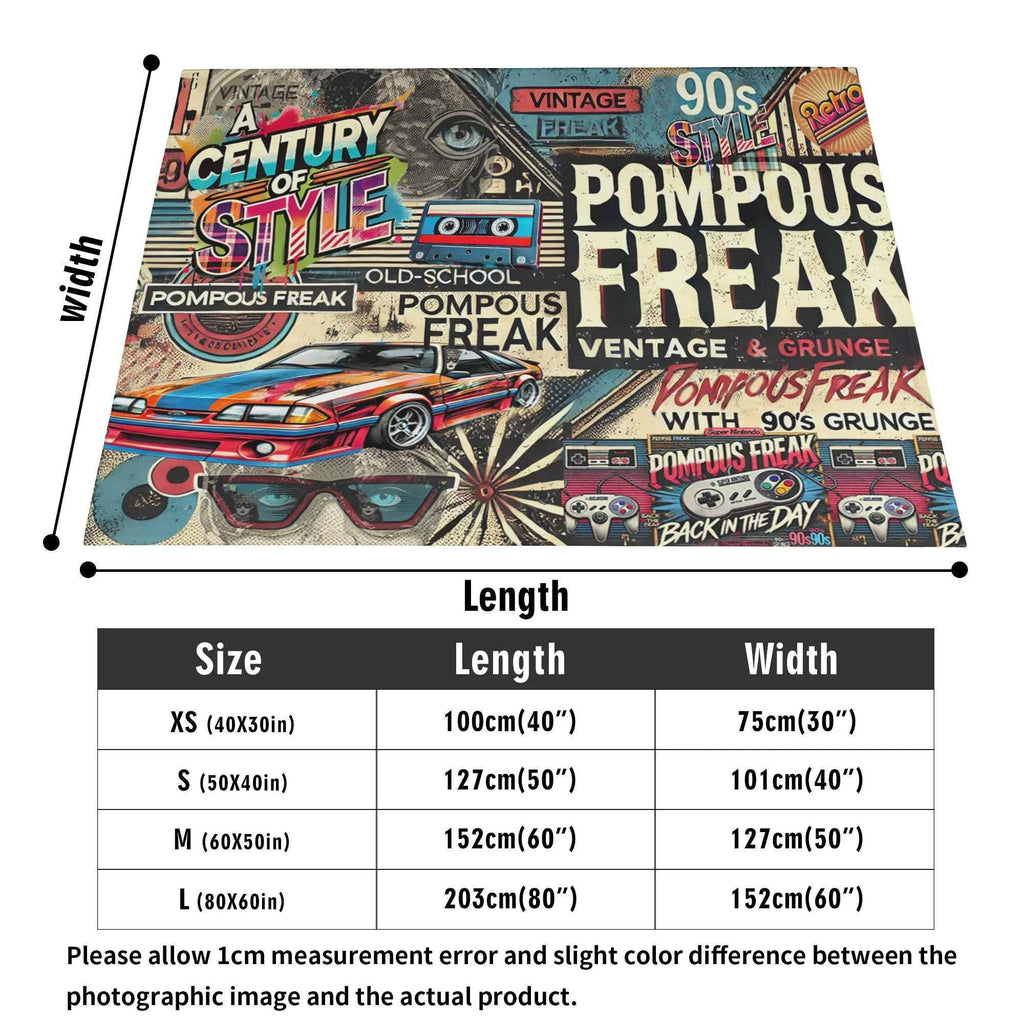 Pompous Freak A Century of style  ~ Made in the USA by Multiple Size Flannel Breathable Blankets (Free Shipping and Shipped in US)