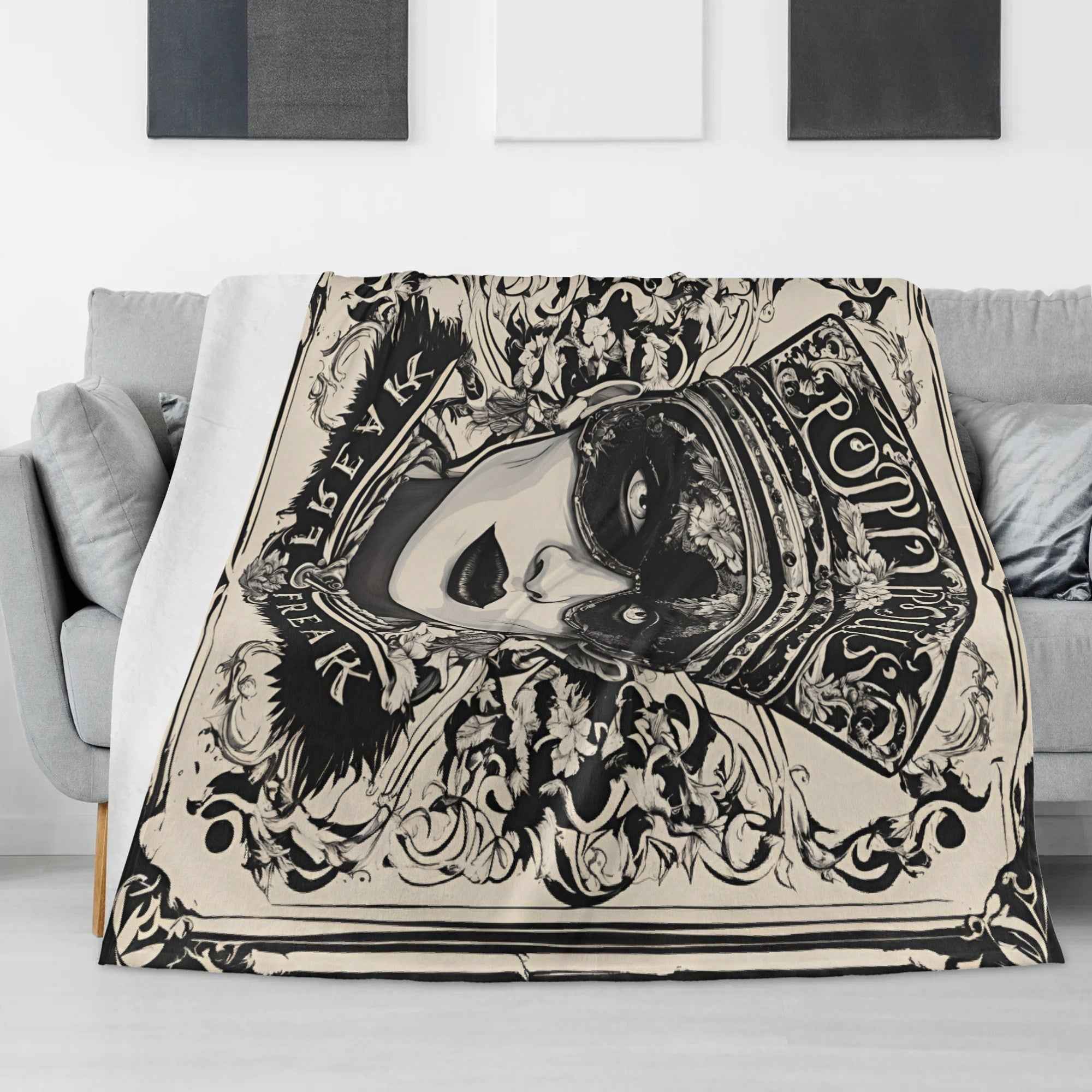 Vintage Portrait ~ Made in the USA by Multiple Size Flannel Breathable Blankets (Free Shipping and Shipped in US)