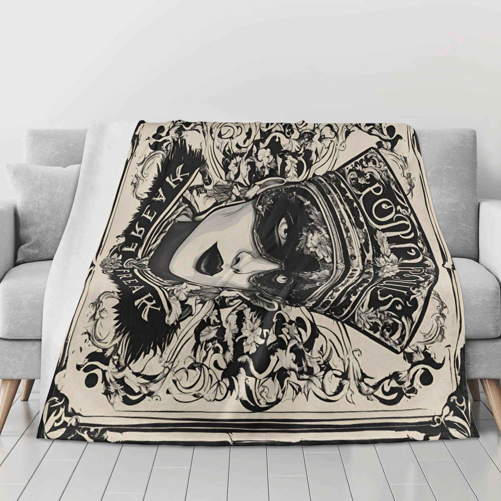 Vintage Portrait ~ Made in the USA by Multiple Size Flannel Breathable Blankets (Free Shipping and Shipped in US)