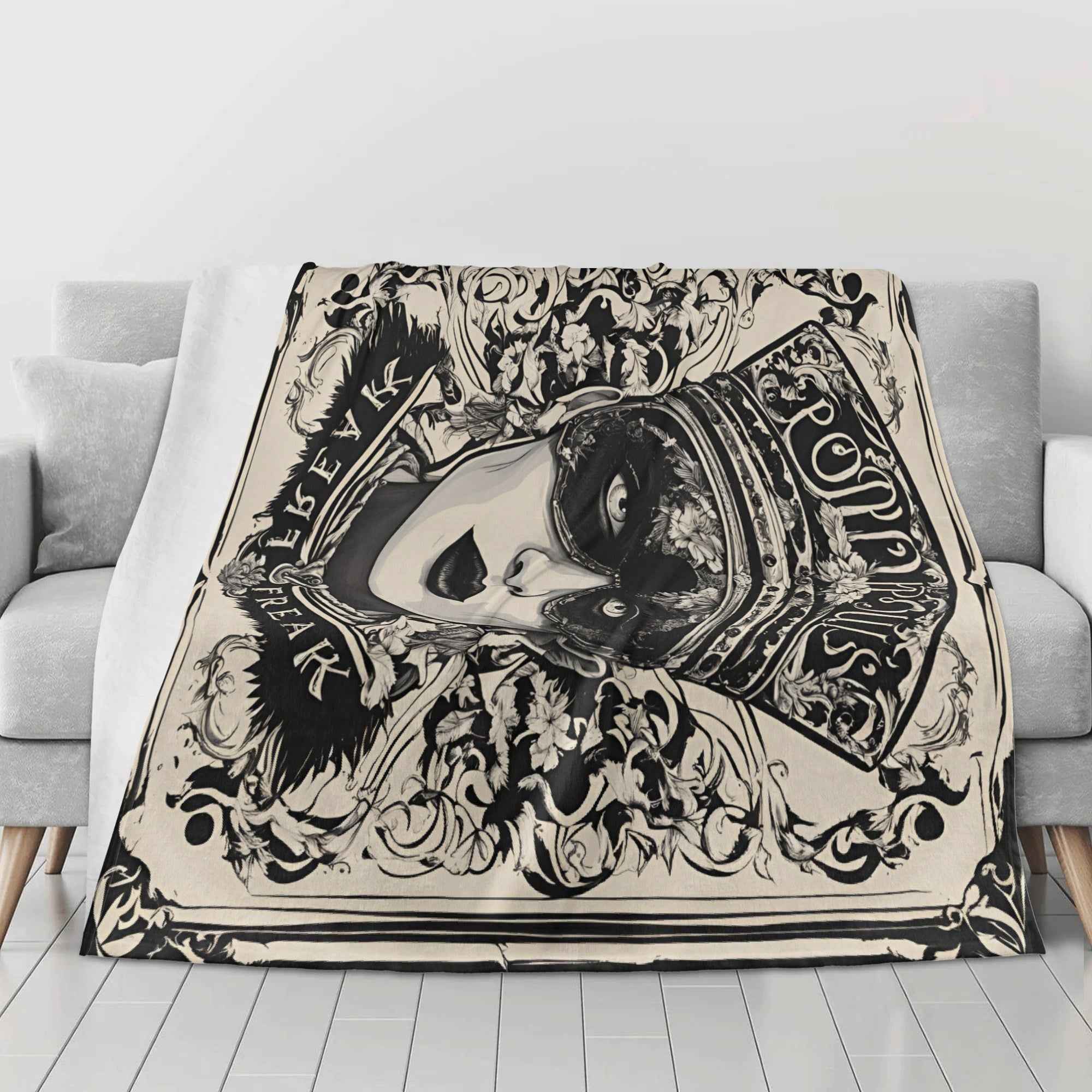 Vintage Portrait ~ Made in the USA by Multiple Size Flannel Breathable Blankets (Free Shipping and Shipped in US)