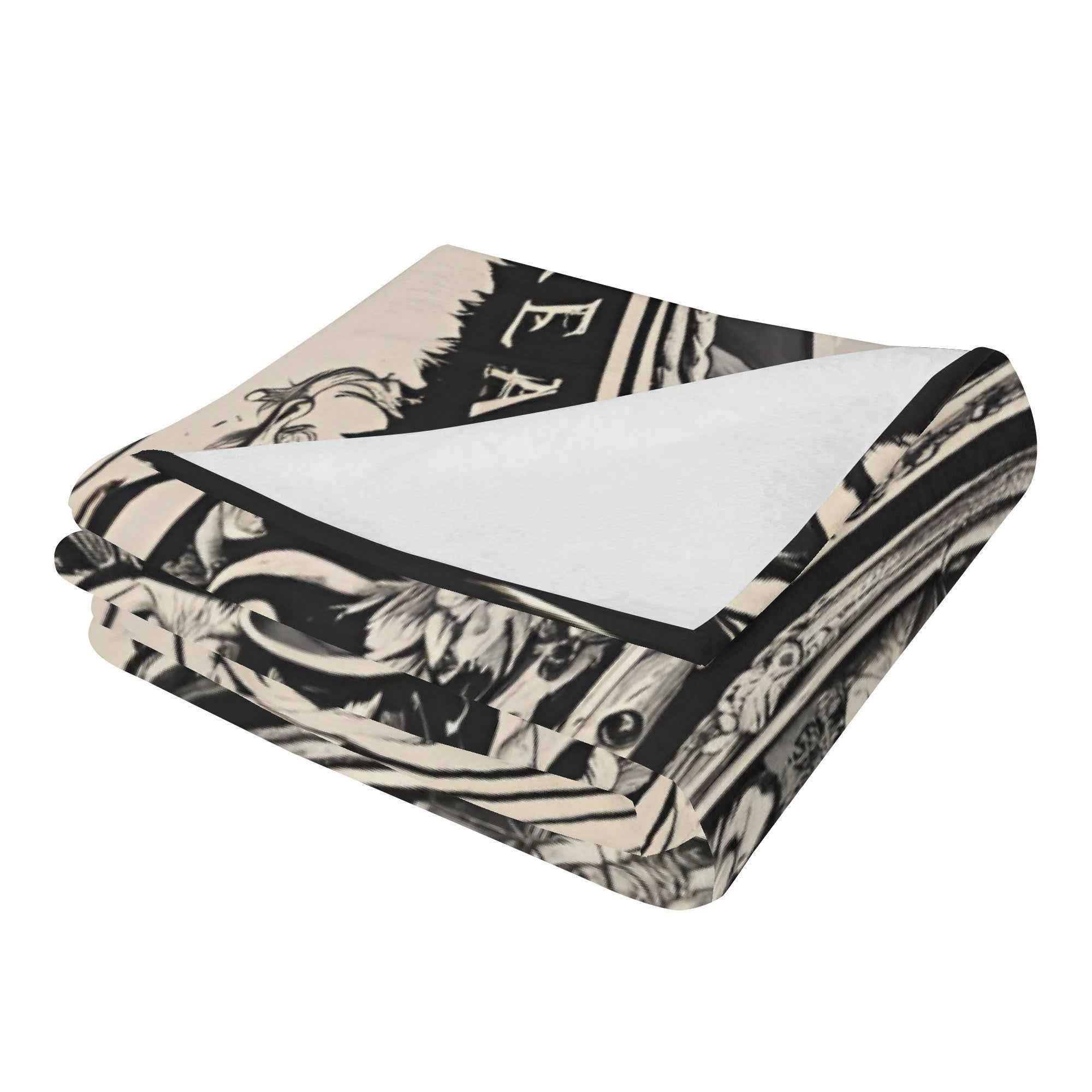 Vintage Portrait ~ Made in the USA by Multiple Size Flannel Breathable Blankets (Free Shipping and Shipped in US)