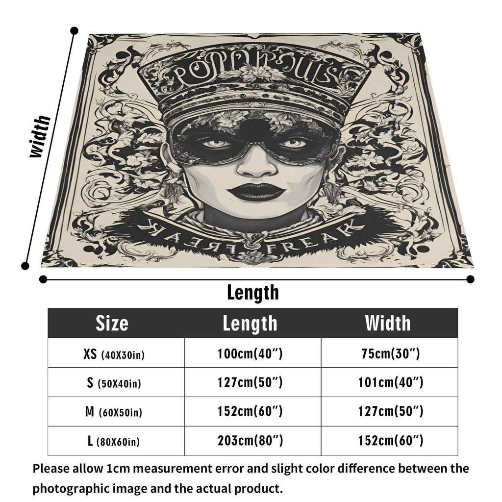 Vintage Portrait ~ Made in the USA by Multiple Size Flannel Breathable Blankets (Free Shipping and Shipped in US)