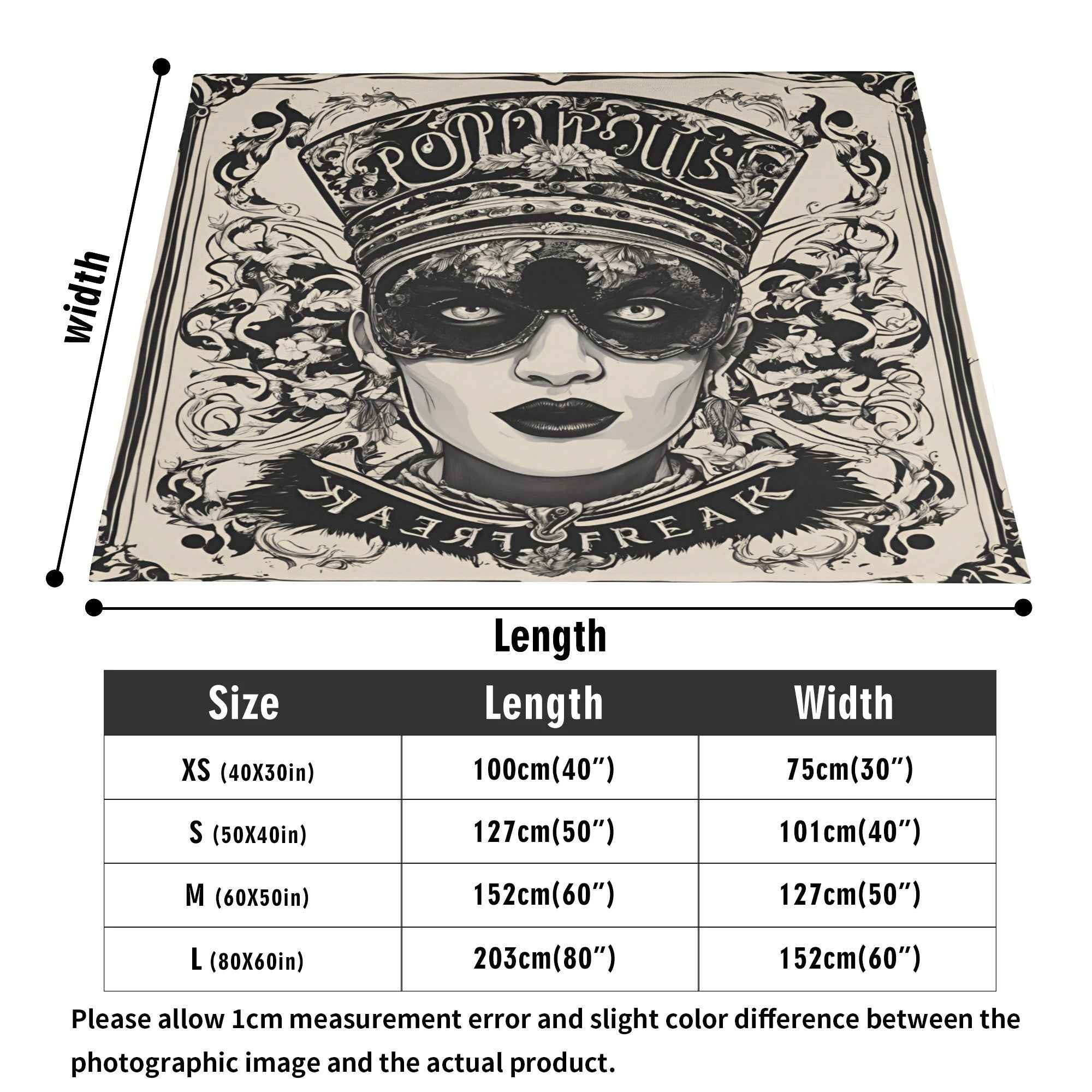 Vintage Portrait ~ Made in the USA by Multiple Size Flannel Breathable Blankets (Free Shipping and Shipped in US)