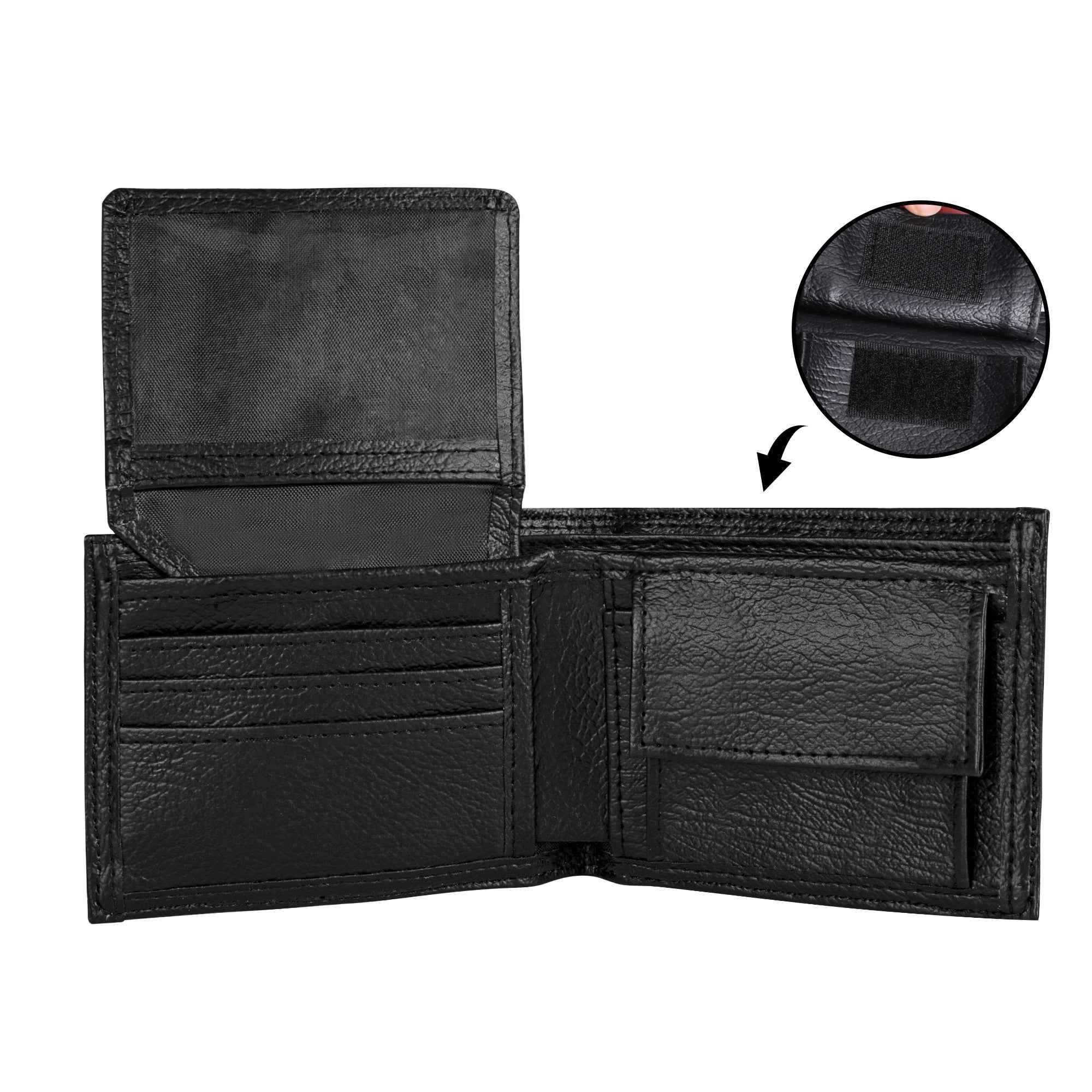 Mens Minimalist Leather Wallet - PU Leather Paper Folded Wallet