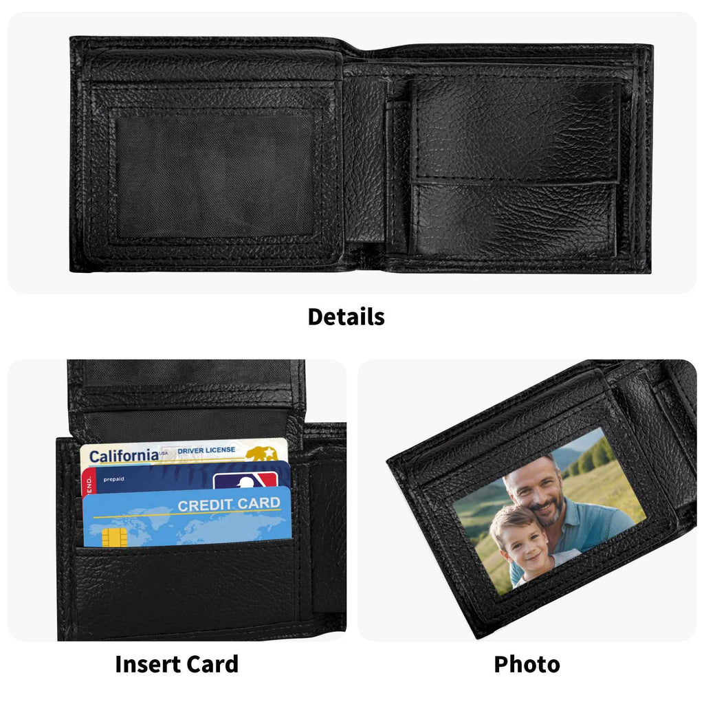 Mens Minimalist Leather Wallet - PU Leather Paper Folded Wallet