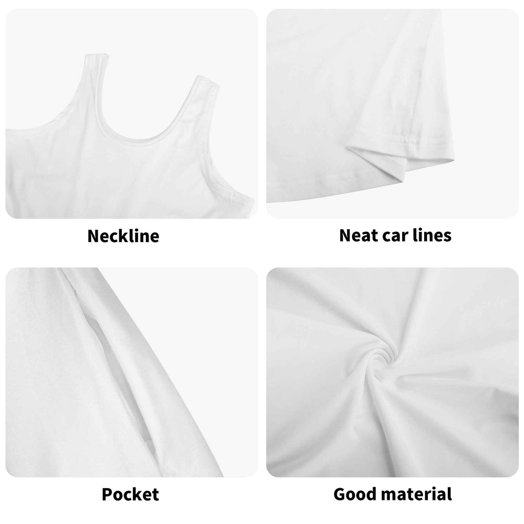 Vintage 90s Tank Dress Midi Wrap Round Neck Sleeveless Sundress